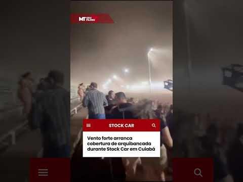 Vento forte arranca cobertura de arquibancada durante Stock Car em Cuiabá